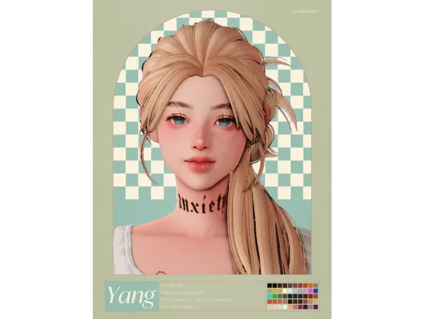 Maxis Match Yang hair by Amberrrrrrr_13563 - The Sims 4 Custom Content