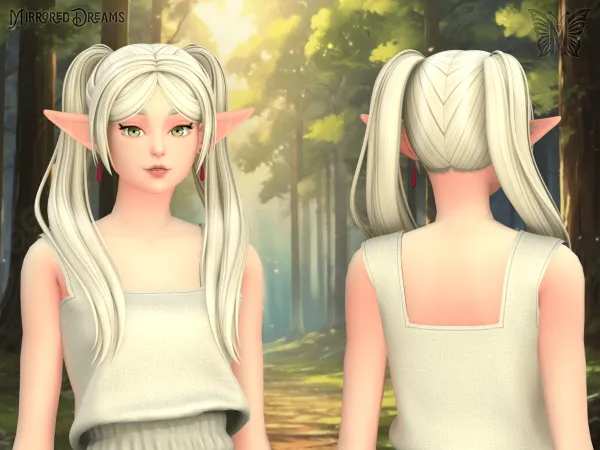 Maxis Match Hair Frieren Beyond Journey's End by mirroreddreamscc - The Sims 4 Custom Content