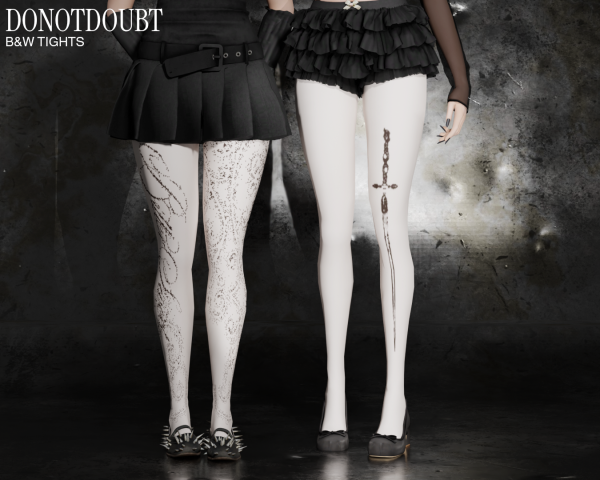 Mix BW Tights by simsfinds - The Sims 4 Custom Content