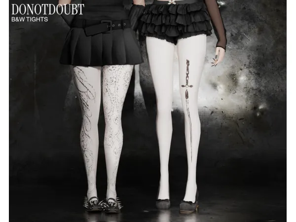 Mix BW Tights by donotdoubt - The Sims 4 Custom Content