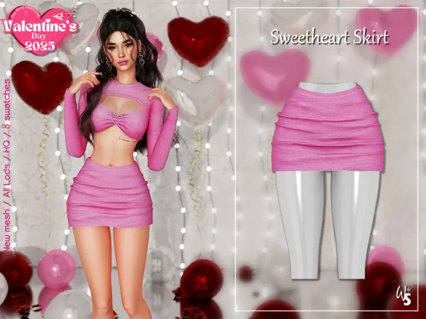 Alpha Sweetheart Set Skirt by WisteriaSims - The Sims 4 Custom Content