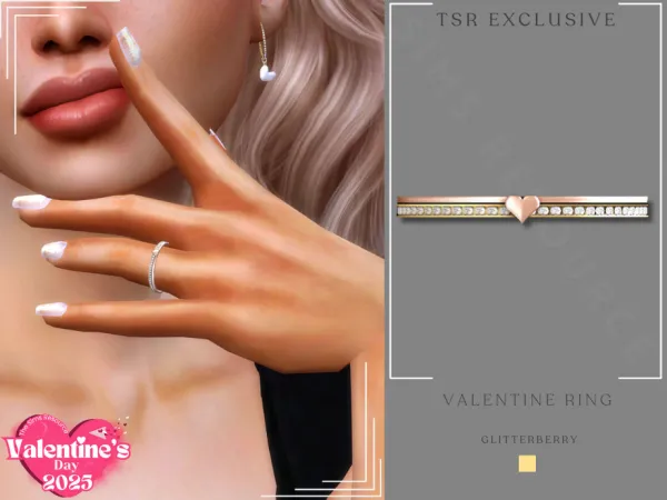 Alpha Valentine Ring by Glitterberryfly - The Sims 4 Custom Content