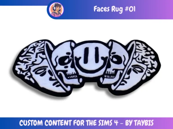 Mix Rug_Faces_1 by simsfinds - The Sims 4 Custom Content