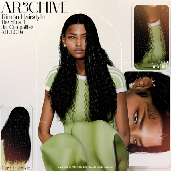 Alpha Rimon Hair by simsfinds - The Sims 4 Custom Content