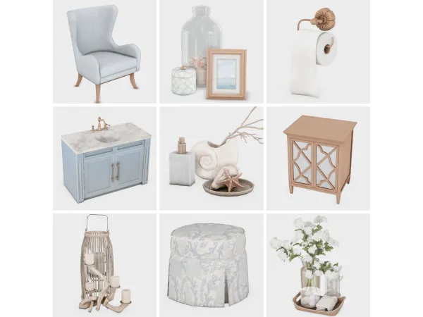 Maxis Match coastal beachy decor sims 4 finds by boujeesimss - The Sims 4 Custom Content