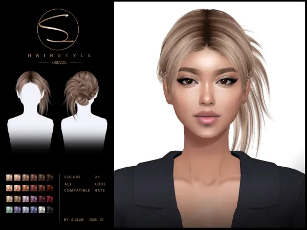 Alpha Cute updo hairstyle 060225 CLUB by thesimsresource - The Sims 4 Custom Content