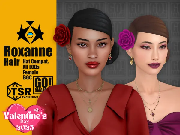 Maxis Match Roxanne Hair by goamazons - The Sims 4 Custom Content