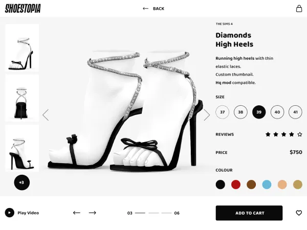 Alpha Shoestopia Diamonds High Heels by shoestopia - The Sims 4 Custom Content