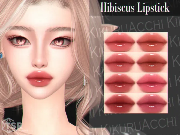 Maxis Match Hibiscus Lipstick by Kikuruacchi - The Sims 4 Custom Content