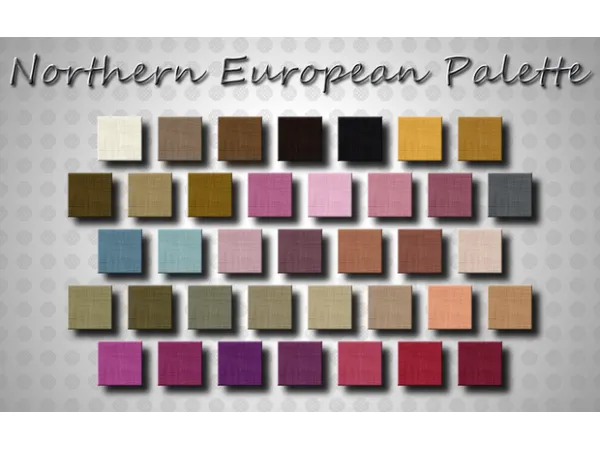 Mix Northern Southern European Dyes Palette(s) by vintagesimstress - The Sims 4 Custom Content