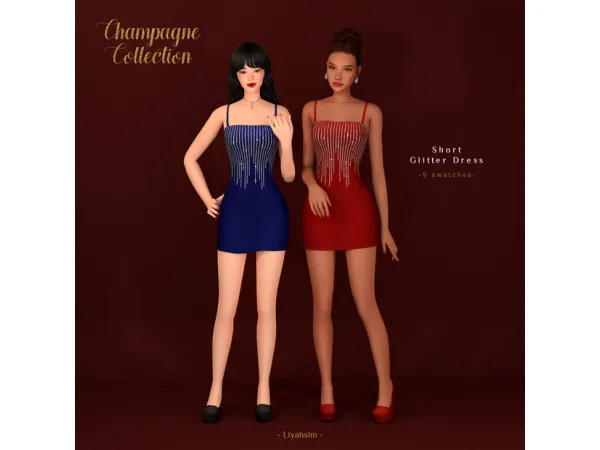 Champagne Collection - Short Glitter Dress by LiyahSim