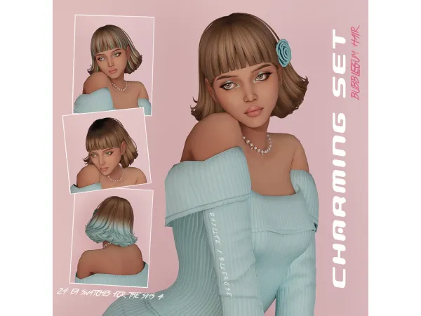 Maxis Match CHARMING SET Daylife x Bluerose Collab - The Sims 4 Custom Content