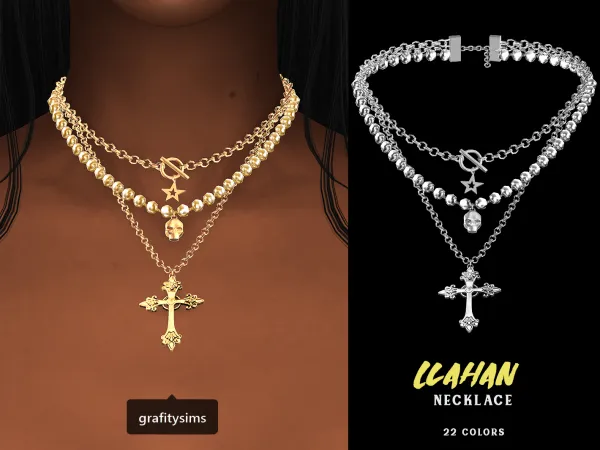 Alpha Llahan Necklace by grafity-cc - The Sims 4 custom content