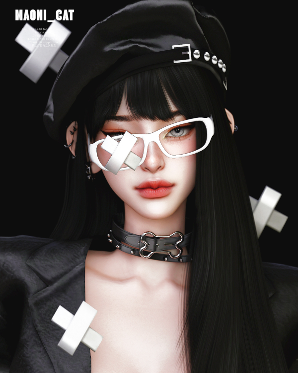 Alpha Cross Bandage Glasses by simsfinds - The Sims 4 Custom Content