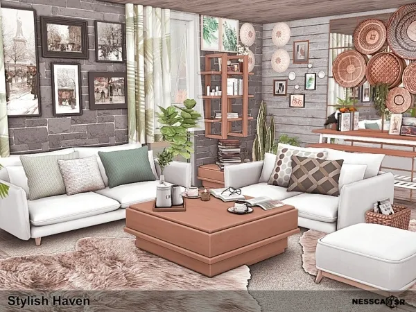 Mix Stylish Haven by nesscasims - The Sims 4 Custom Content