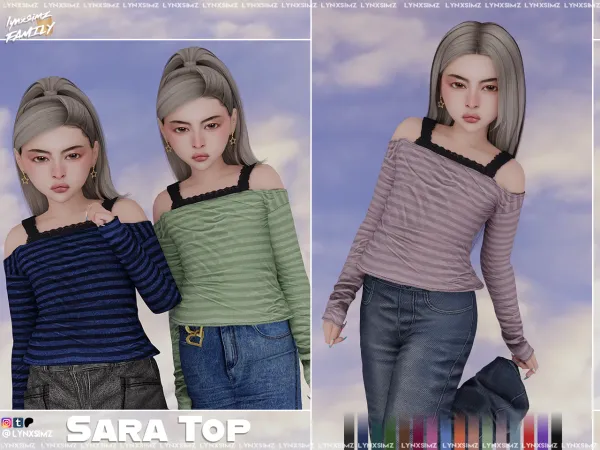 Alpha Sara Top Child by simsfinds - The Sims 4 Custom Content