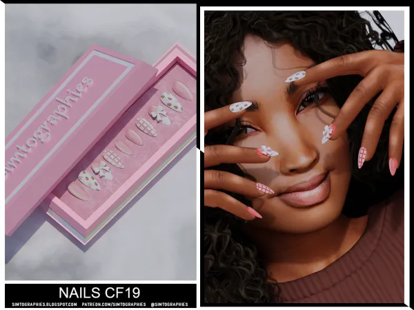 Alpha Nails CF19 by simtographies - The Sims 4 Custom Content