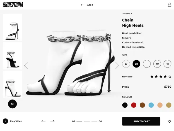 Alpha Shoestopia Chain High Heels by shoestopia - The Sims 4 Custom Content