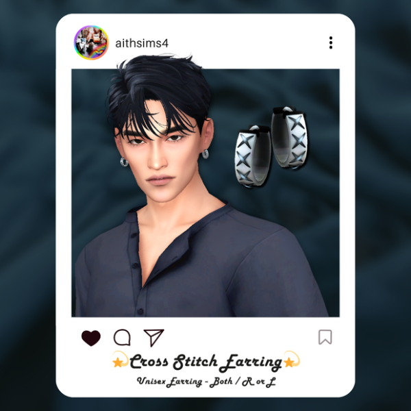 Maxis Match Cross Stitch Earring by simsfinds - The Sims 4 Custom Content