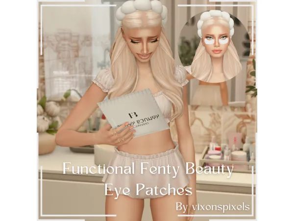 Mix Functional Fenty Beauty Under Eye Patches by Vixonspixels - The Sims 4 Custom Content