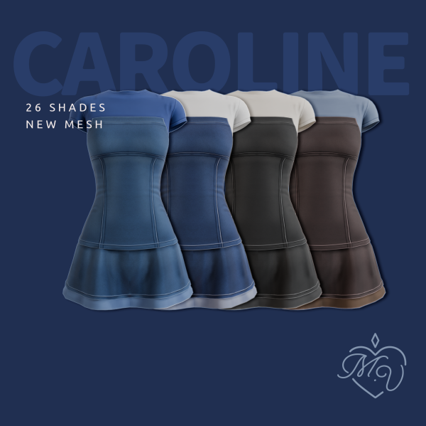 Maxis Match Caroline Dress by simsfinds - The Sims 4 Custom Content
