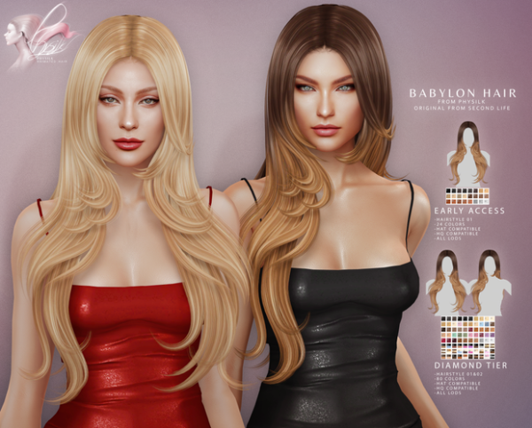 Alpha BABYLON HAIR by simsfinds - The Sims 4 Custom Content