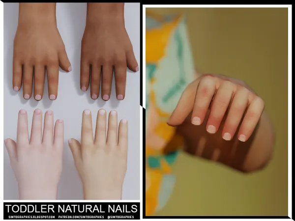 Alpha Toddler Natural Nails by simtographies - The Sims 4 Custom Content