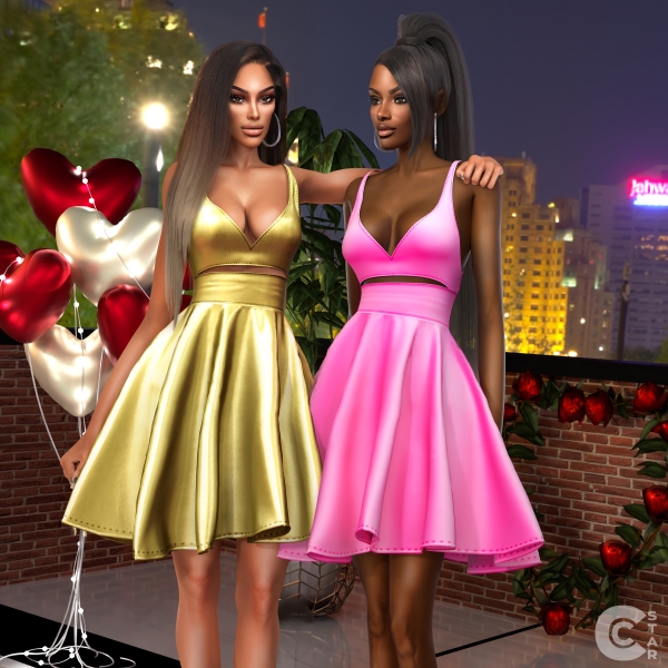 Alpha V Neckline Mini Tulle Dress (Valentine's day gift) by cool_content_star - The Sims 4 Custom Content