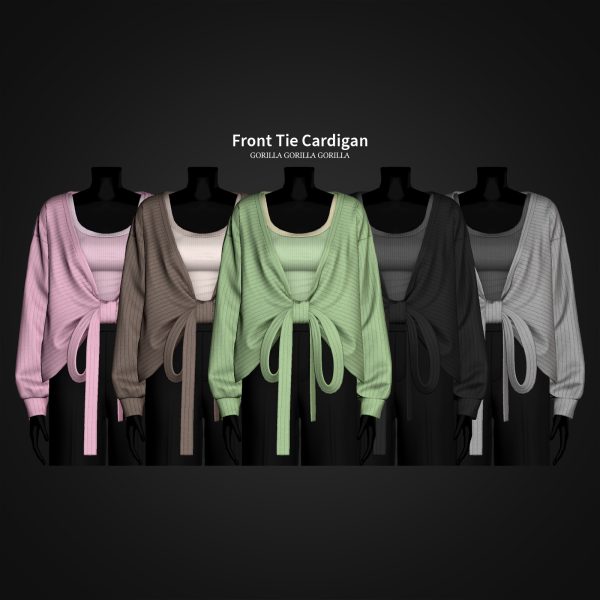 Mix Front Tie Cardigan by simsfinds - The Sims 4 Custom Content
