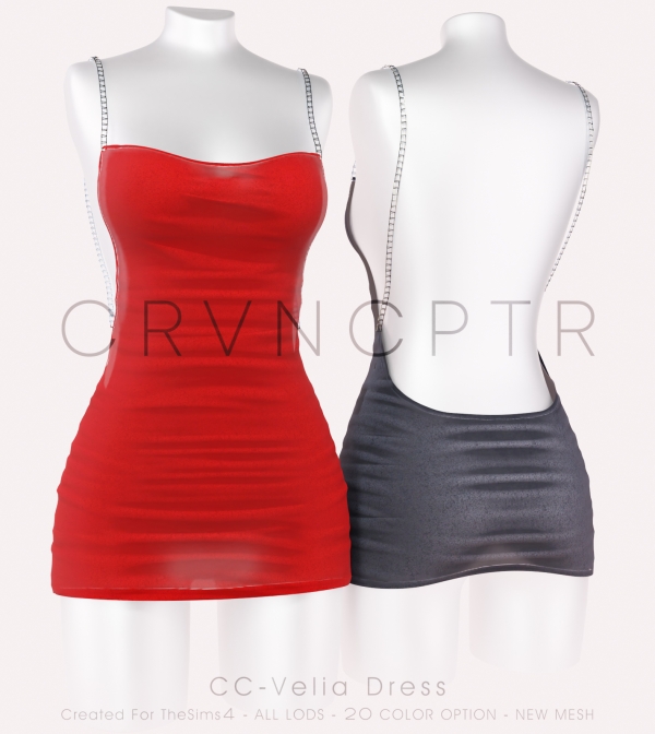 Alpha Velia Dress by carvin_captoor - The Sims 4 Custom Content