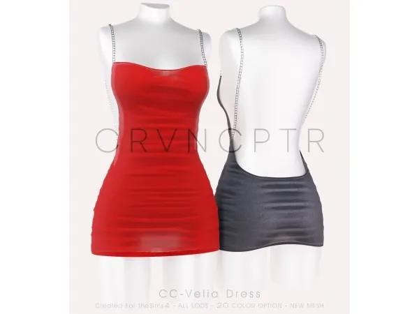 Alpha Velia Dress - The Sims 4 Custom Content