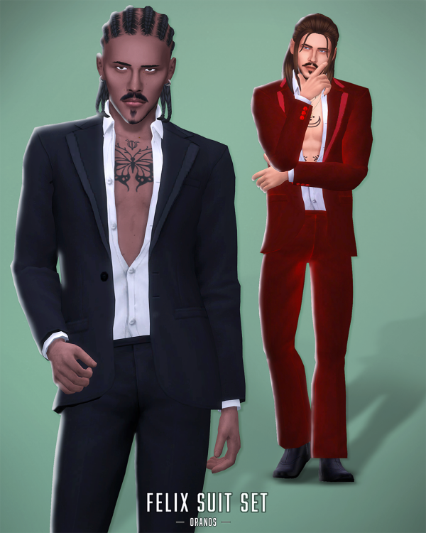 Maxis Match Felix Suit [Valentine's Day Gift] by oranos - The Sims 4 Custom Content