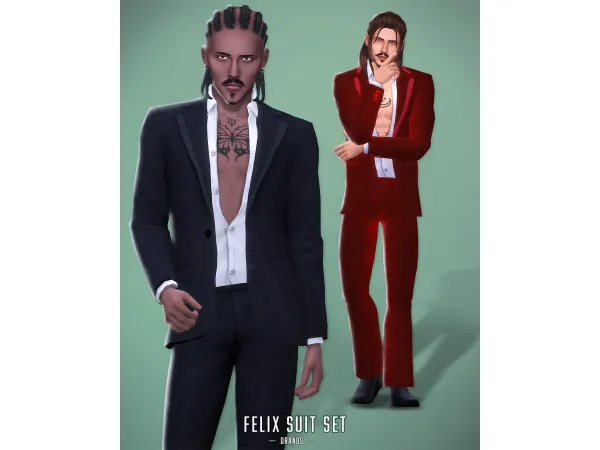 Maxis Match Felix Suit [Valentine's Day Gift] - The Sims 4 Custom Content