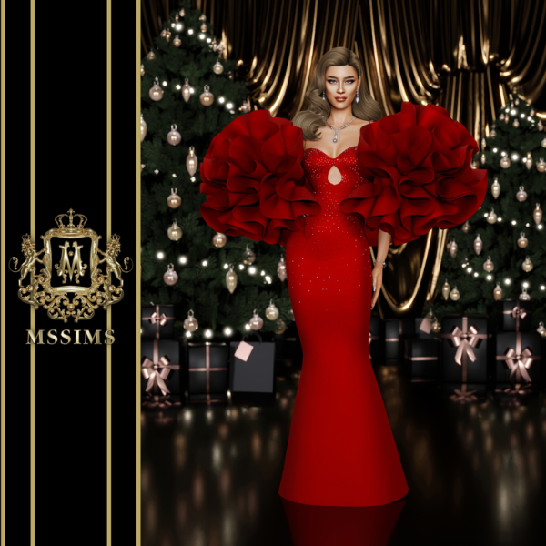 Alpha GLITZY XMAS 2024 by simsfinds - The Sims 4 Custom Content