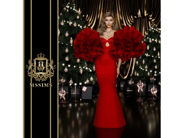 Alpha GLITZY XMAS 2024 by Mssims4 - The Sims 4 Custom Content