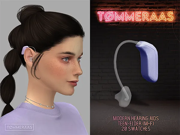 Mix TØMMERAAS Modern Hearing Aids for Teens Elders (80) by tommeraas - The Sims 4 Custom Content
