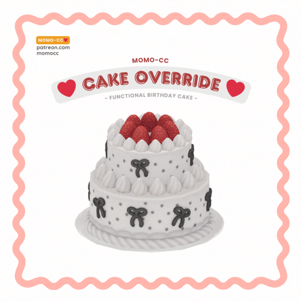 Maxis Match MOMO FUNCTIONAL CAKE OVERRIDE by simsfinds - The Sims 4 Custom Content