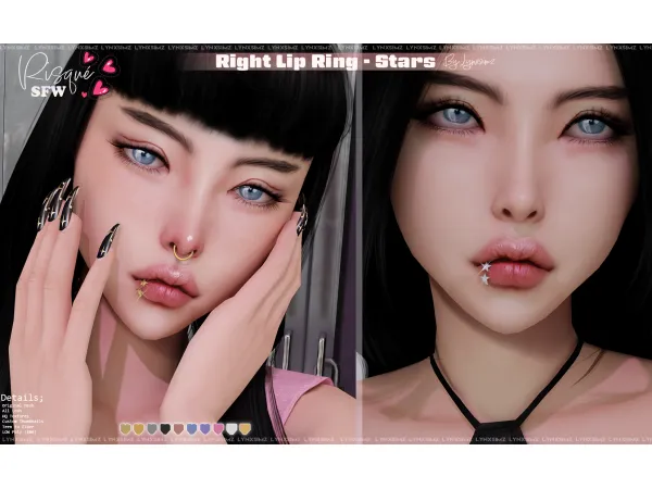 Alpha Stars lip ring by simsfinds - The Sims 4 Custom Content
