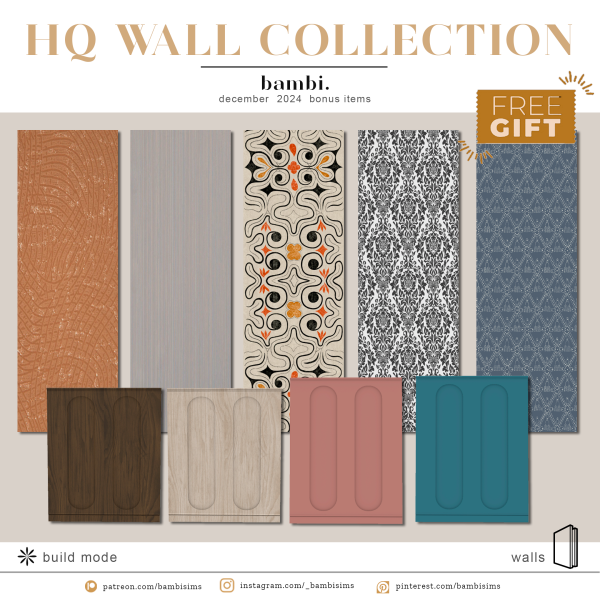 Mix HQ Wall collection by bambisims - The Sims 4 Custom Content