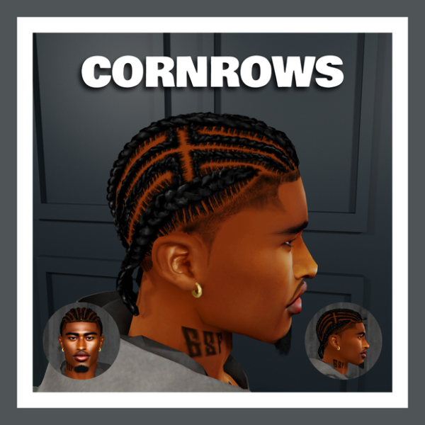 Alpha CORNROWS by simsfinds - The Sims 4 Custom Content
