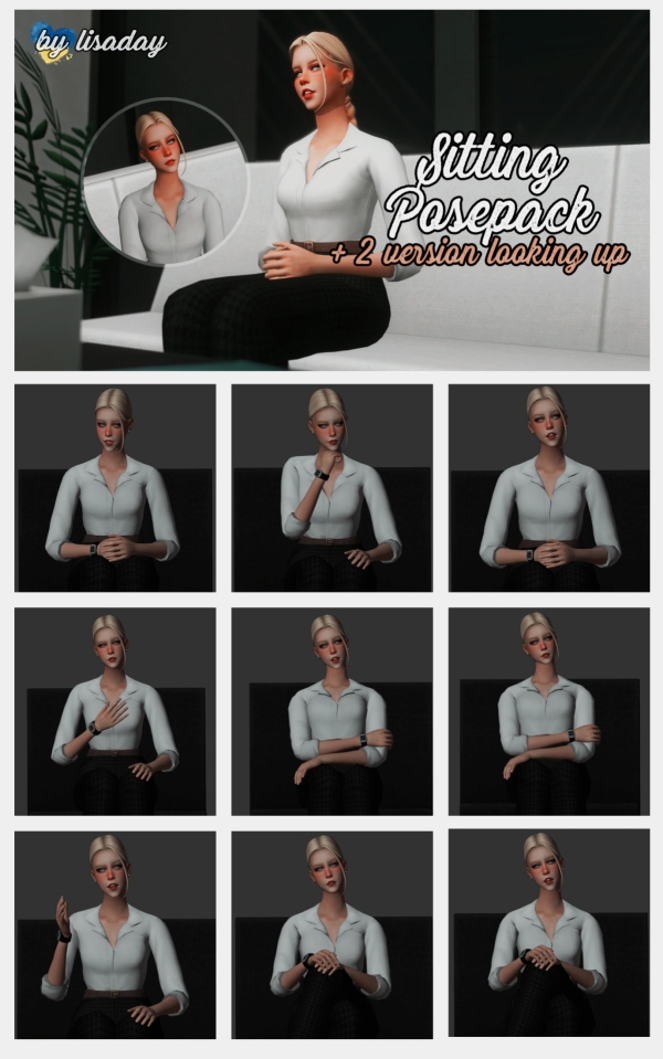 Maxis Match SITTING POSE PACK by candycola - The Sims 4 Custom Content