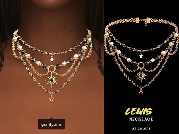 Alpha Lewis Necklace by grafity-cc - The Sims 4 custom content