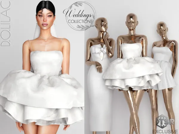 Mix Weddings Collection Mini Wedding Dress DO0251 by thesimsresource - The Sims 4 Custom Content