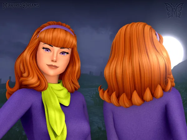 Maxis Match Hair Daphne Blake Mistério SA (Post 13) by mirroreddreamscc - The Sims 4 Custom Content