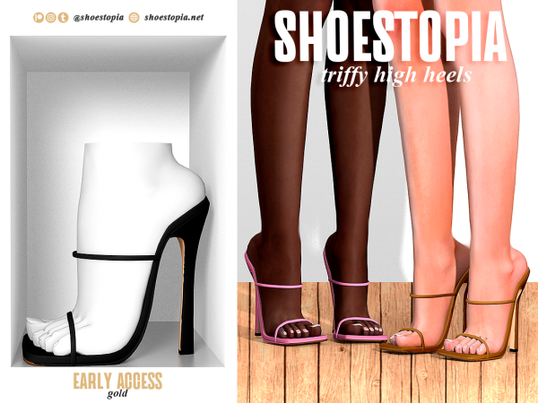 Alpha Shoestopia Triffy High Heels by shoestopia - The Sims 4 Custom Content
