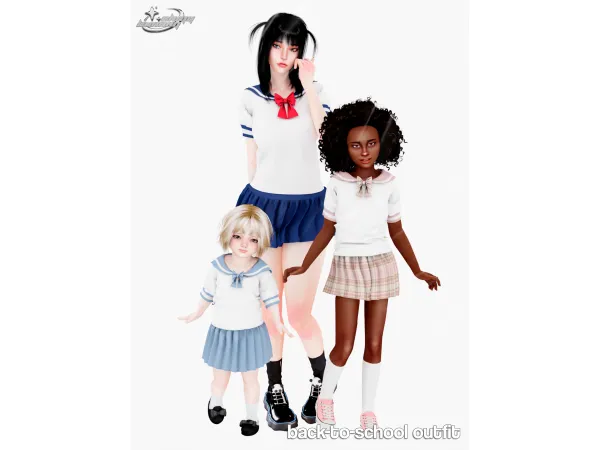Alpha BACK TO SCHOOL OUTFIT ADULT KIDS AND TODDLER - The Sims 4 Custom Content