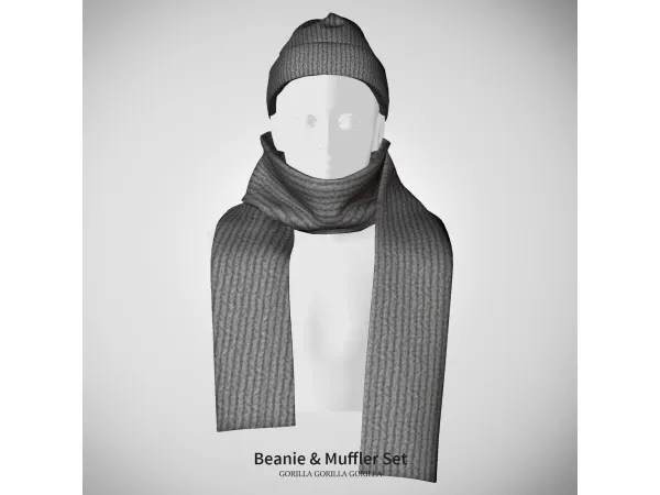 Alpha beanie Muffler Set by gorillax3 - The Sims 4 Custom Content