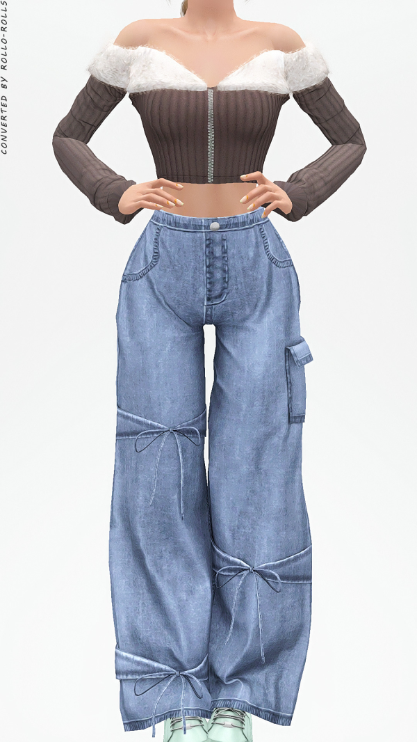 BlueRose Megan Outfit 4t3 rolls by simsfinds - The Sims 3 Custom Content