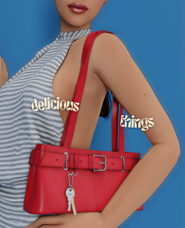 Alpha OSOI shoulder brocle mini bag by simsfinds - The Sims 4 Custom Content