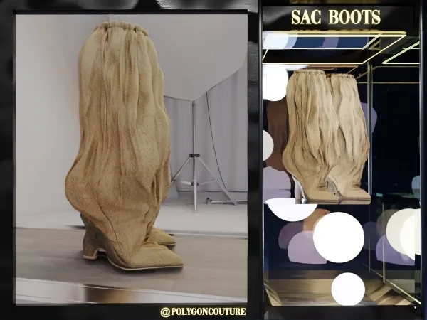 Alpha Sac Boots by polygoncouture - The Sims 4 Custom Content